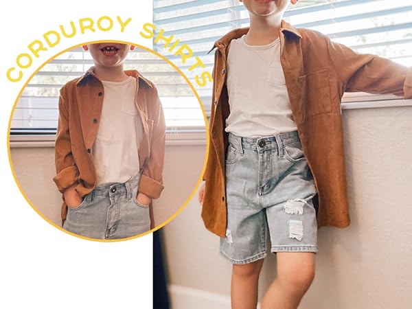 Boys Corduroy Button Down Shirts