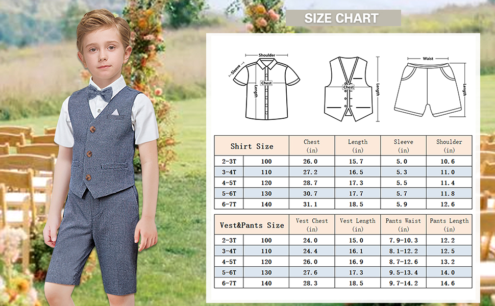 Boys Tuxedo Outfit Kids Summer Clothing Sets