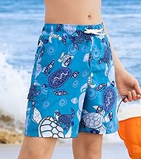 Boys Swim Trunks with Compression Liner Boxer Brief Teens Swimsuit Youth UPF 50+ Board Short 