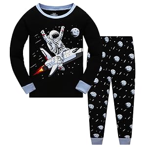 Boys Pajamas Set Astronaut Pjs Toddler Cotton Long Sleeve Sleepwear Children Nightwear For Kids