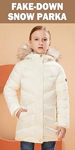 Girls Fake-Down Snow Parka