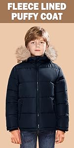 Boys fleece lined coat