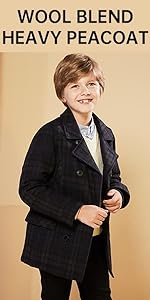 Boys Wool Blend Heavy Peacoat