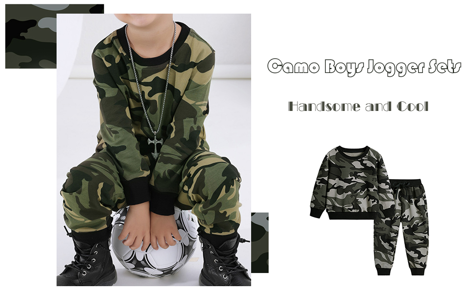  Mud Kingdom Camo Boys Jogger Sets Long Sleeve Casual