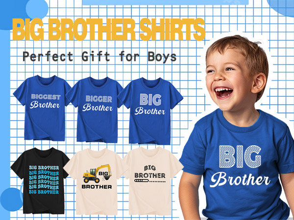 Big Brother Shirt Kids Boy Announcement Tshirt Sibling Reveal Summer Outfits Top