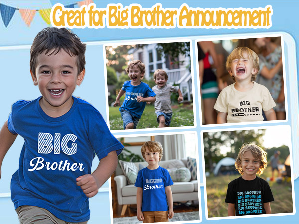 Toddler Boy Bigger Brother T-Shirt Kids Big Brother Tees Short Sleeve Top