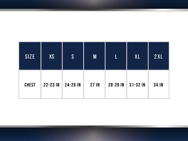 Kids Spotshield Size Chart