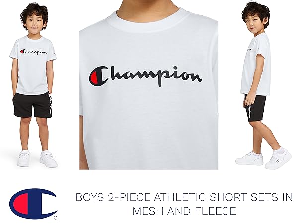 boys short sets in white and black