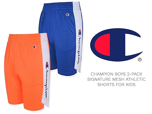 CHAMPION BOYS 2 PACK ATHLETIC SHORTS FOR KIDS