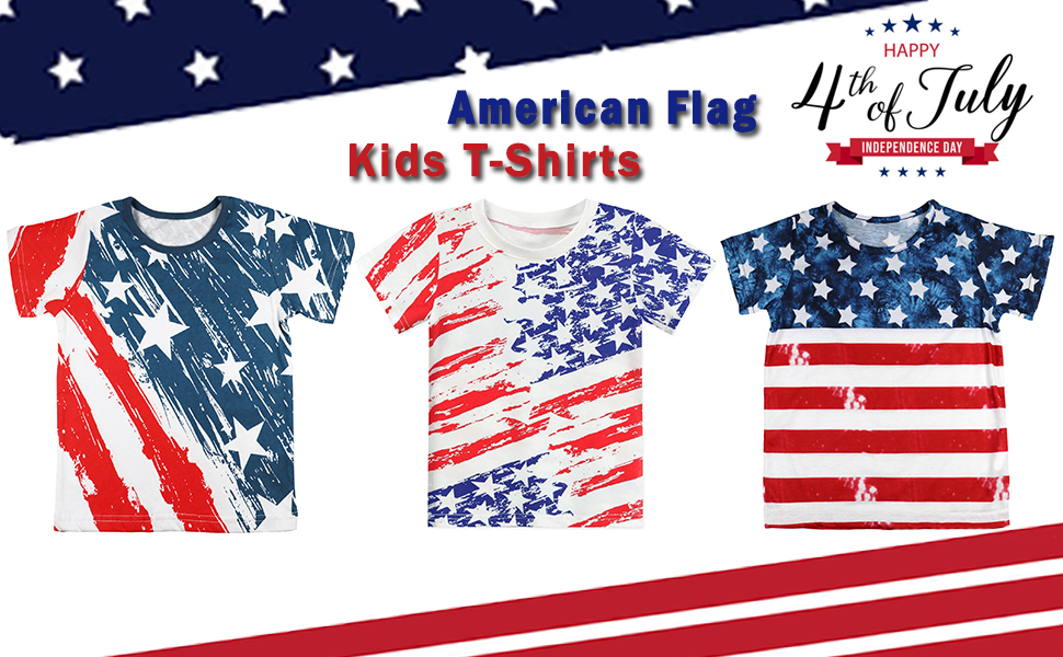 boys American flag shirts