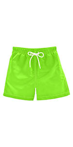 Fluorescent Green Boys Swim Trunks