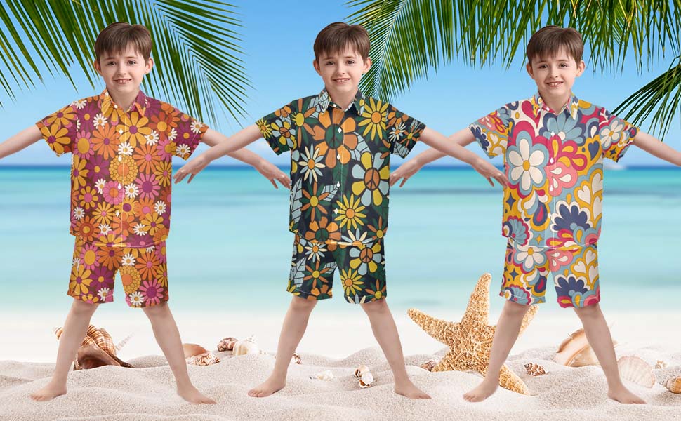   Little & Big Boy''s Button Down Hawaiian Shirts and Shorts Set