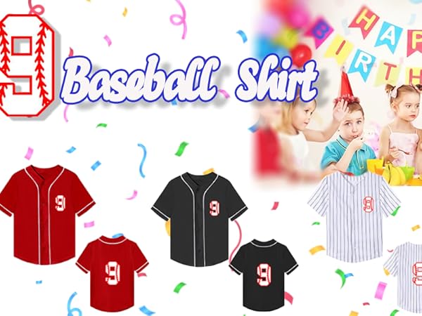 9th Birthday Baseball Jersey for Boys 9 Year Old T-Shirt with Socks Kids Birthday Gift Clothes  