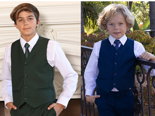 Gioberti Boys 5 Piece Vest and Pants Set with Shirt and Ties