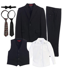 Gioberti Boys 7-Piece Suit Set Includes Shirt and Accessories