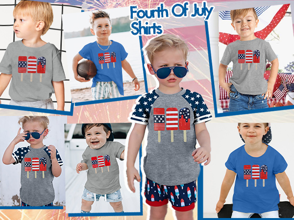 Toddler Baby Boy 4th of July Patriotic Tshirt American Flag Independence Day Tee