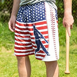 patriotic baseball shorts