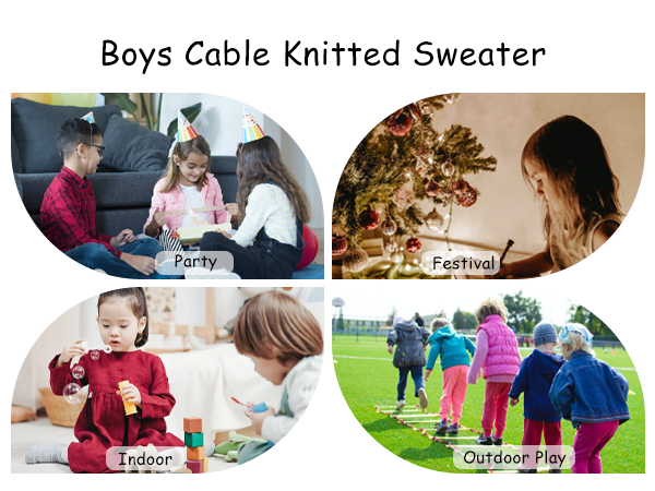 Boys 1/4 Zip Cable Knit Turtleneck Sweater