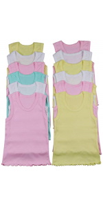 girl''s ruffle hem tank tops