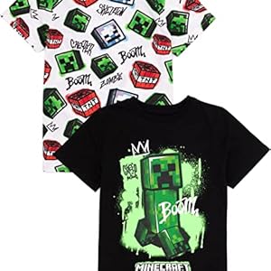 2-pack of boys t-shirts featuring designs inspired by Minecraft, perfect for any fan