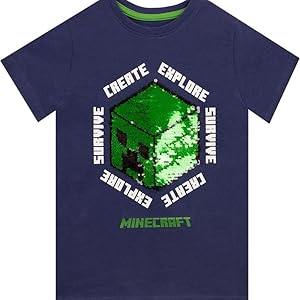 Blue Minecraft t-shirt