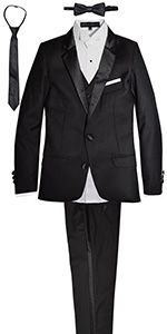 slim tuxedo, boys, skinny, suit, black, formal, wedding, party, unisex, girls