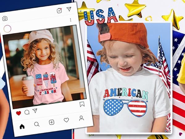 American Flag Shirt Toddler Boys Girls Shirt