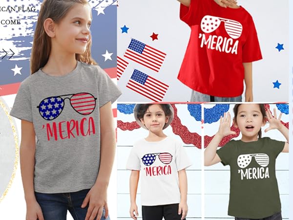 American Flag Shirt Toddler Boys Girls