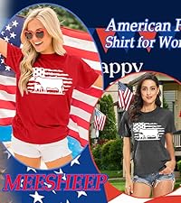 MEESHEEP American Flag Shirt for Women