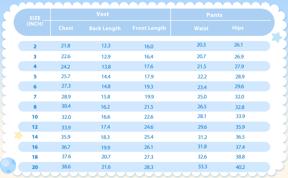 size chart