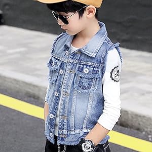 boys vest denim