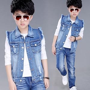 boys jeans jacket  vest