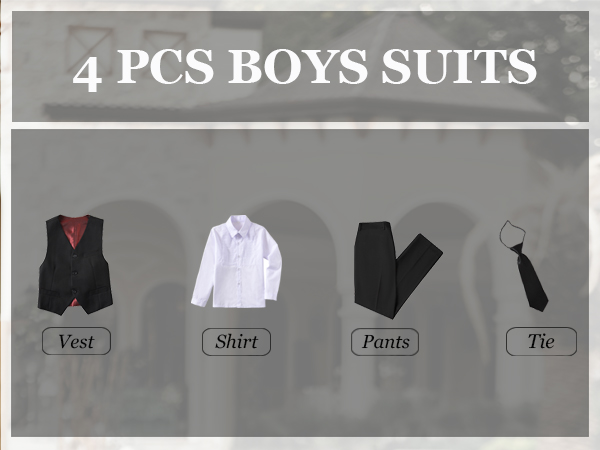 4 pieces boys'' formal suit set 