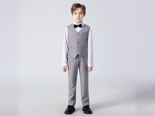 light grey suit for boys tuxedo wedding dresswear ring bearer outfit