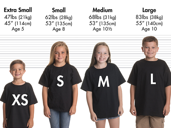 kids size chart small