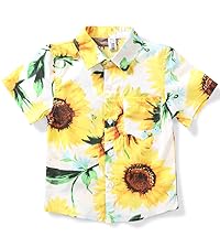 boys short sleeve hawaiian shirt sunflower