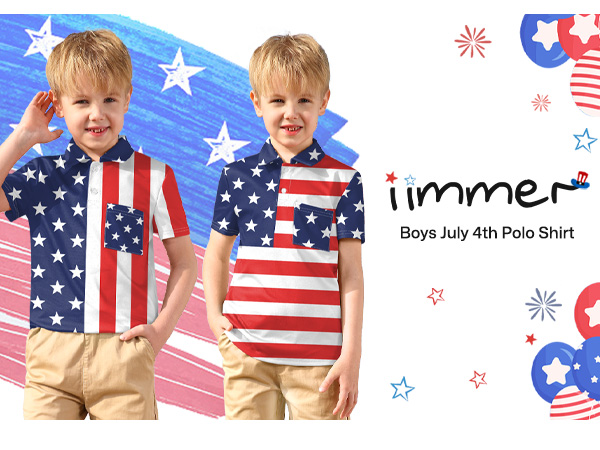 Boys July 4th Polo Shirt