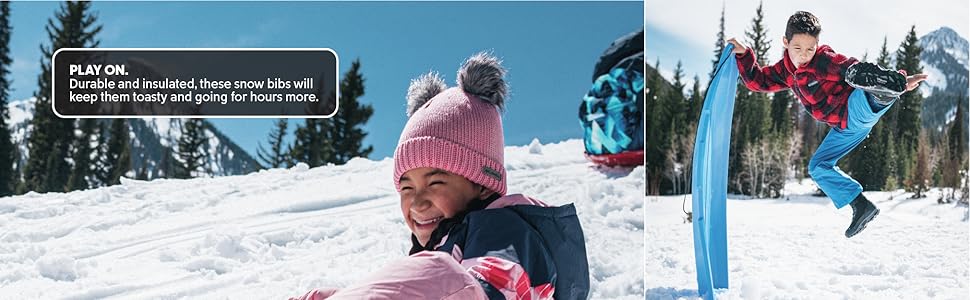 Kids waterproof snow bibs