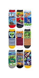 Jefferies Socks Boys Dinosaur Pirate Robot Alien Zombie Pattern Crew Socks 9 Pair Pack