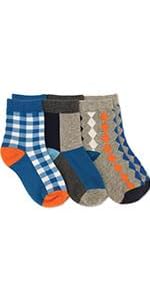 Jefferies Socks Boys'' Little Boys'' Gingham/Color Block/Argyle Crew 3 Pack