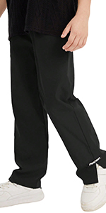 Slit Hem Straight Leg Pants