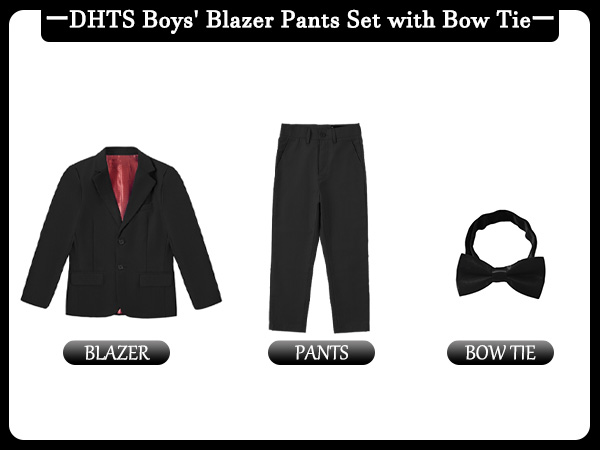 Boys'' Suits 2-Piece Formal Slim Fit Suit for Boys Wedding Ring Bearer Outfit with Blazer  Pants Set