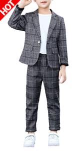 grey plaid suits for boys