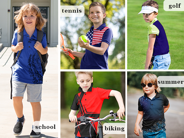 boys wicking polo shirts