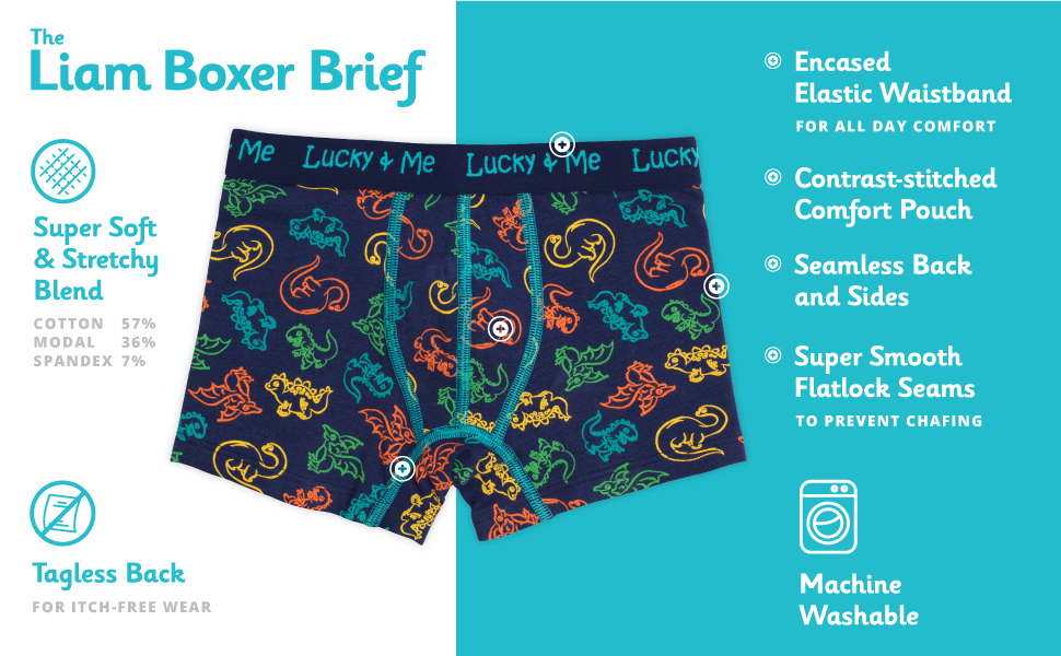 liam boys boxer brief infographic product features