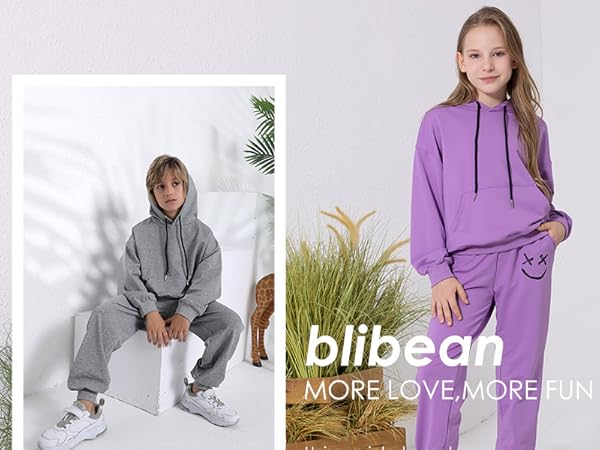 blibean boy girl kid clothes clothing long top hoodie pants size 6 7 8 9 10 11 12 13 14 15 16 years