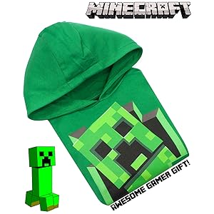 Minecraft Creeper inside green hoodie