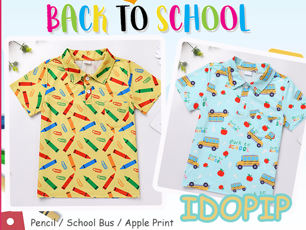 Back to School Shirts for Boys First Day of School T Shirts Toddler Kids Summer Casual Tee Tops