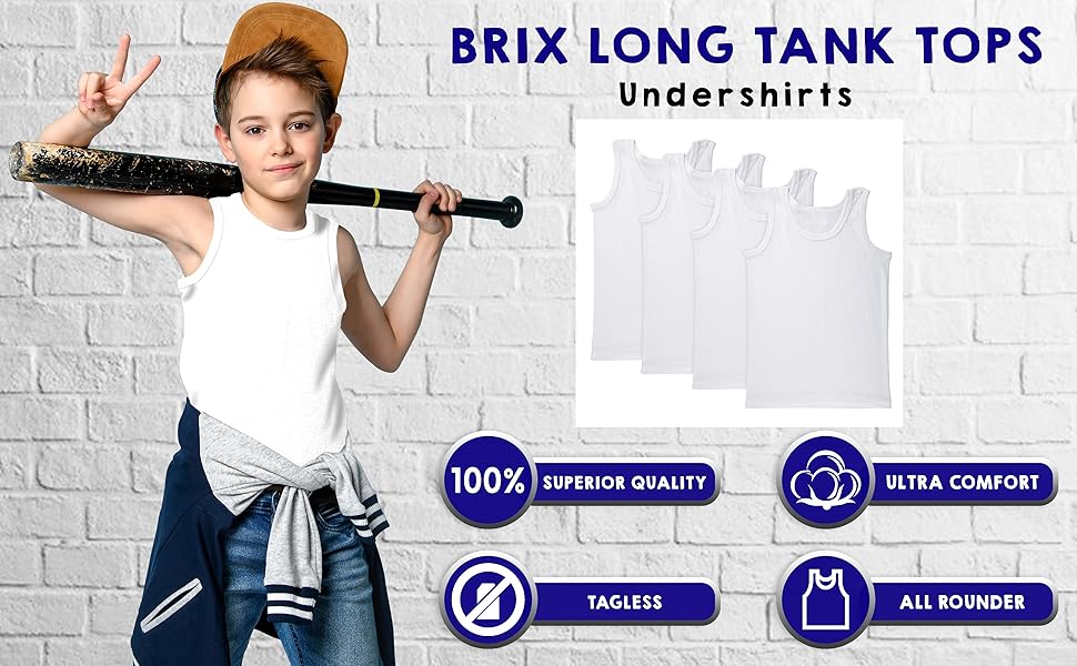 Boys white undershirt tank tops value pack toddler big boys teens 2t 3t 4t 5t 6x 7 8 10 14 16 