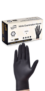 SwiftGrip EN35K Black Nitrile Exam Gloves